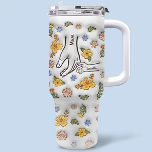 Custom 40 Oz Stainless Steel Tumbler With Handle - Personalized Mother's Day Gifts For Mum, Grandma - Loved Beyond Measure