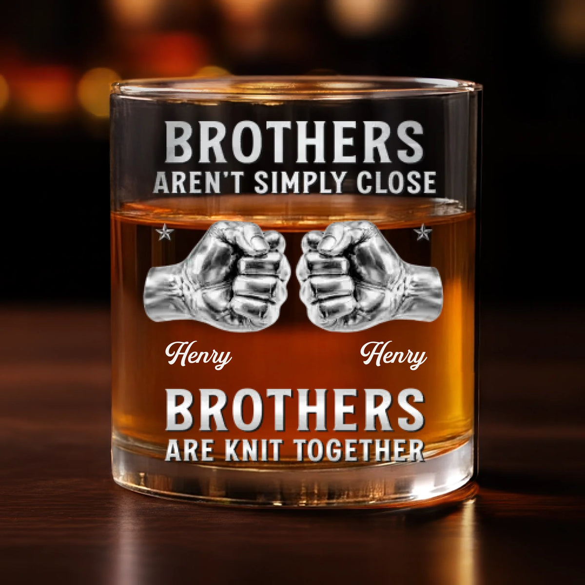 Custom Whiskey Glass - Personalized Birthday Gifts For Brother - Side By Side Brothers
