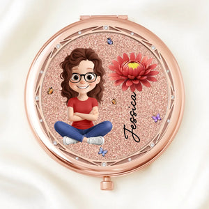 Custom Compact Mirror - Personalized Birthday Gifts For Daughter, Granddaughter - A Daughters Love Shines