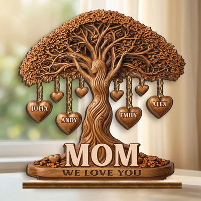Custom 2-Layered Wooden Plaque - Personalized Mother's Day Birthday Gifts For Mom, Grandma - Love That Branches Forever