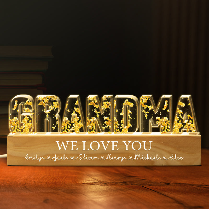 On t'aime maman - Veilleuse LED 3D personnalisée en acrylique avec lettres - Cadeau pour la fête des mères, maman, grand-mère