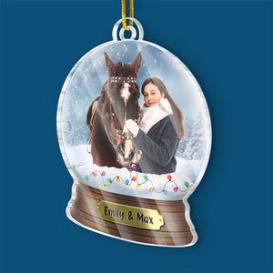 Photo personnalisée d'un amoureux des chevaux - Décoration de cheval personnalisée - Acrylique en forme personnalisée - Cadeau de Noël pour les propriétaires et les amoureux des animaux