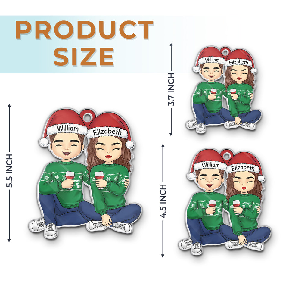 Joyeux Noël ! Décoration personnalisée pour couple – Bois et acrylique – Cadeau de Noël pour mari et femme, anniversaire