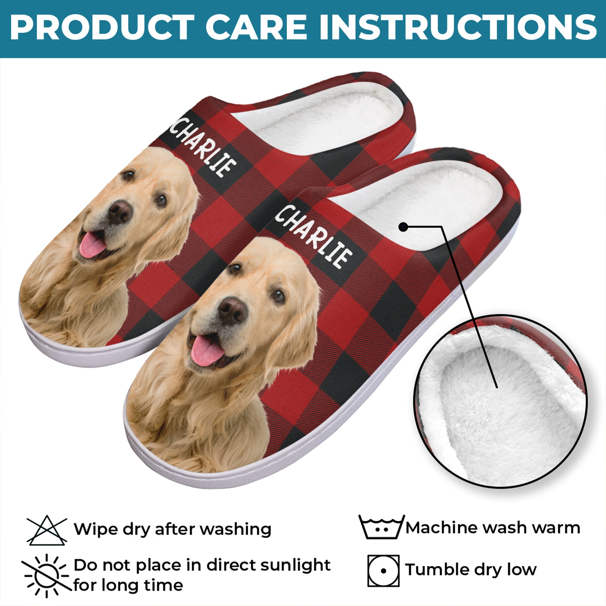 Chaussons personnalisés pour chiens et chats : « Le bonheur est un chiot bien au chaud » – Chaussons moelleux personnalisés pour chiens et chats – Cadeau pour propriétaires et amoureux des animaux