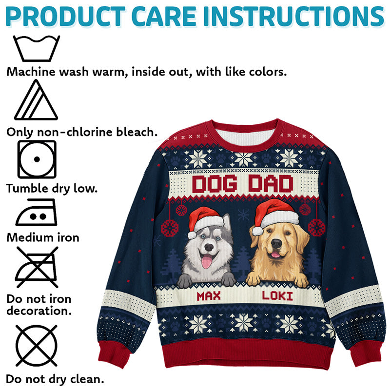 Joyeux Noël, maman chat, papa chat - Sweat-shirt de Noël unisexe personnalisé, sweat-shirt en laine, sweat-shirt imprimé intégral - Cadeau pour les amoureux des chats, les amoureux des animaux, cadeau de Noël