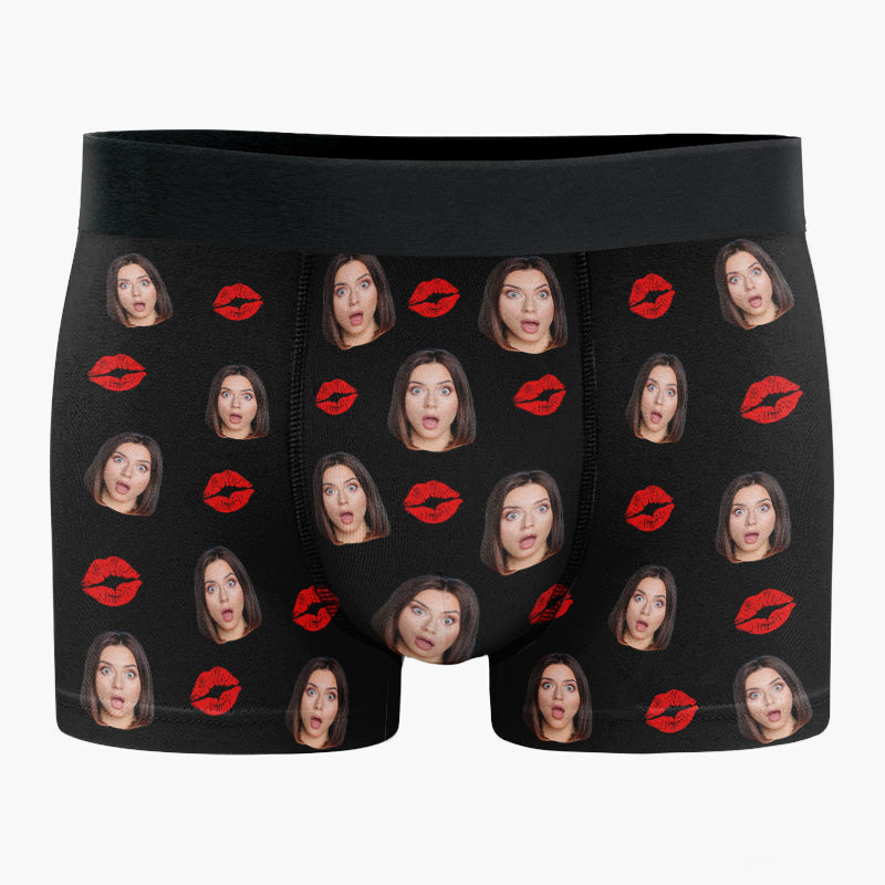 Photo personnalisée « Tu es à moi, chérie » - Boxer personnalisé amusant, boxer pour homme - Cadeau d'anniversaire pour petit ami, mari, anniversaire