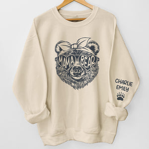 Le papa et la maman ours les plus cools - Sweat-shirt unisexe personnalisé avec motif sur la manche - Cadeau pour papa et maman