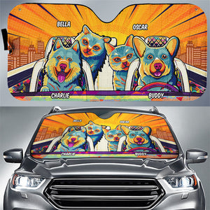 Let's Go Outside - Dog & Cat Personalized Custom Auto Windshield Sunshade, Car Window Protector - Gift For Pet Owners, Pet Lovers