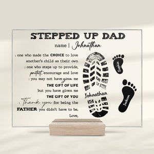 Protéger, encourager et aimer - Plaque acrylique personnalisée pour la famille - Cadeau de fête des pères, d'anniversaire pour papa