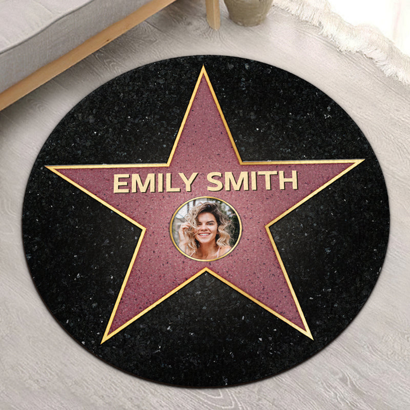 Custom Photo Star Of Fame - Personalized Custom Shaped Decorative Mat - Mother's Day, Birthday Gift For Mom