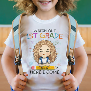 Attention, maternelle, j'arrive ! T-shirt enfant personnalisé ! Cadeau pour enfant, cadeau de rentrée scolaire
