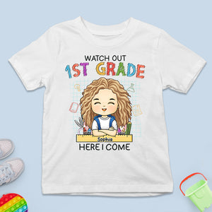 Attention, j'arrive en première année ! T-shirt enfant personnalisé ! Cadeau pour enfant, cadeau de rentrée scolaire