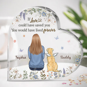 Tu seras toujours dans mon cœur - Plaque acrylique personnalisée en forme de cœur - Cadeau de Noël, cadeau de condoléances pour les propriétaires d'animaux de compagnie et les amoureux des animaux