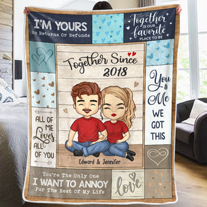 Je tombe toujours amoureux de toi tous les jours - Couverture personnalisée pour couple - Cadeau pour mari et femme, anniversaire