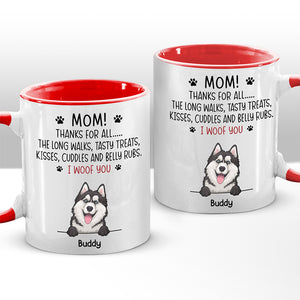 Merci pour vos promenades quotidiennes ! Mug personnalisé avec motif chien ! Cadeau pour les propriétaires et les amoureux des animaux.