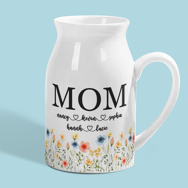 Passer du temps en famille est un cadeau - Vase à fleurs personnalisé pour la décoration intérieure - Cadeau de fête des mères, de pendaison de crémaillère pour maman et grand-mère
