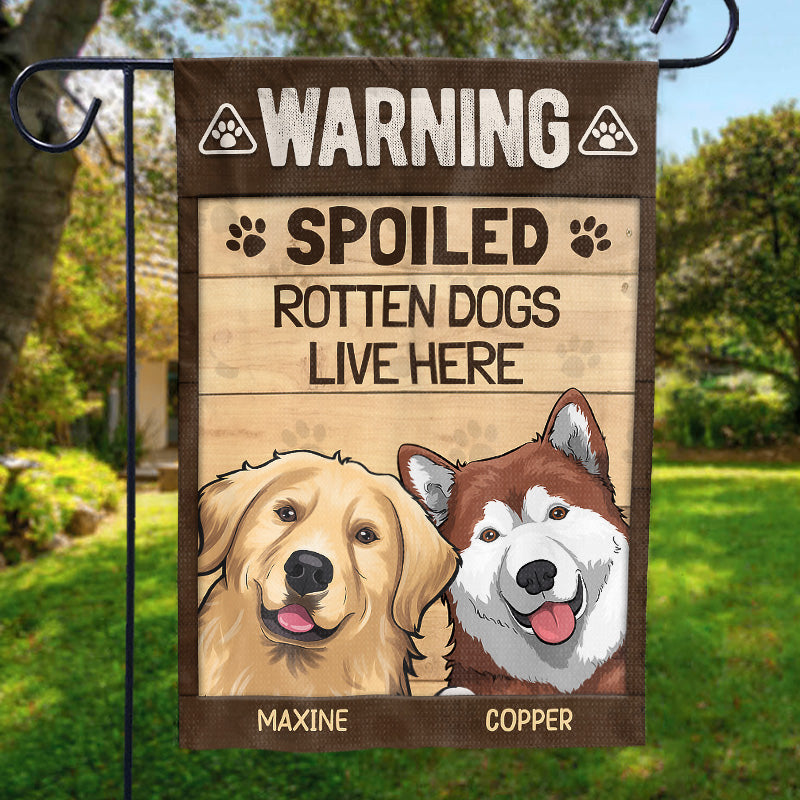Warning Dog Lives Here - Dog Personalized Custom Flag - Gift For Pet Lovers, Pet Owners