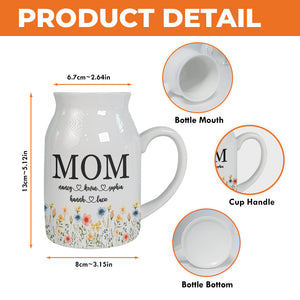 Passer du temps en famille est un cadeau - Vase à fleurs personnalisé pour la décoration intérieure - Cadeau de fête des mères, de pendaison de crémaillère pour maman et grand-mère