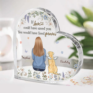 Tu seras toujours dans mon cœur - Plaque acrylique personnalisée en forme de cœur - Cadeau de Noël, cadeau de condoléances pour les propriétaires d'animaux de compagnie et les amoureux des animaux