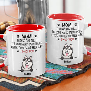Merci pour vos promenades quotidiennes ! Mug personnalisé avec motif chien ! Cadeau pour les propriétaires et les amoureux des animaux.