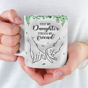 Le bonheur, c'est voir sa mère sourire - Mug personnalisé 3D à effet gonflé - Cadeau pour maman et fille