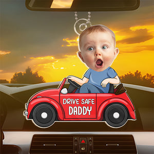 Custom Photo A Baby Makes Love Stronger - Family Personalized Custom Car Ornament - Acrylic Custom Shaped - Gift For Family Members