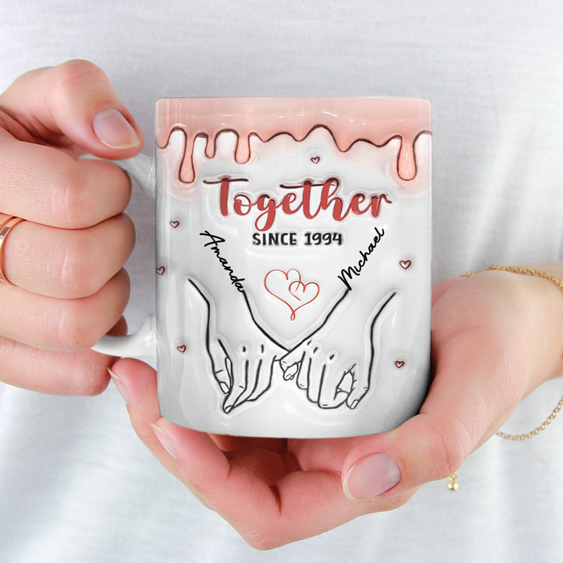 Mug personnalisé « Forever And Always » avec effet gonflable en 3D, idéal pour un couple, un anniversaire ou un mariage.