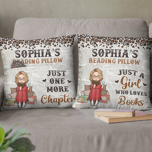 Coussin de lecture « Juste un chapitre de plus » – Coussin de poche personnalisé – Cadeau pour les amoureux des livres