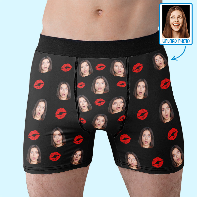 Photo personnalisée « Tu es à moi, chérie » - Boxer personnalisé amusant, boxer pour homme - Cadeau d'anniversaire pour petit ami, mari, anniversaire