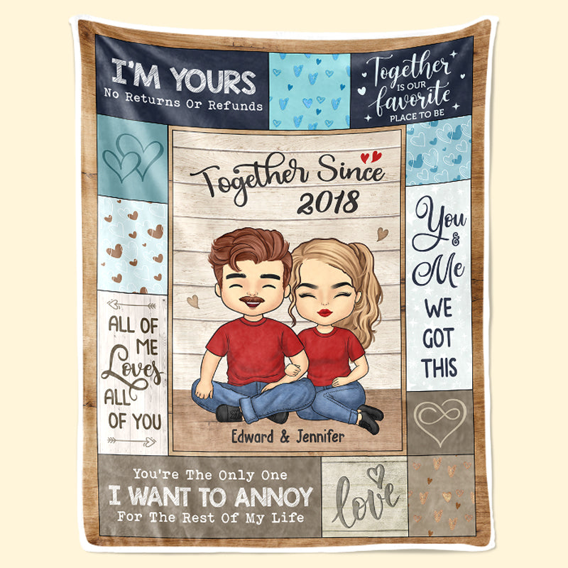 Je tombe toujours amoureux de toi tous les jours - Couverture personnalisée pour couple - Cadeau pour mari et femme, anniversaire