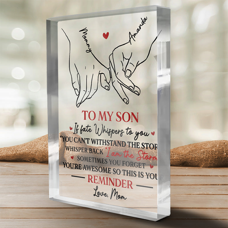Parfois, on oublie qu'on est génial - Plaque rectangulaire en acrylique personnalisée pour la famille - Cadeau de maman