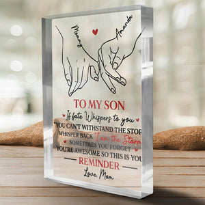 Parfois, on oublie qu'on est génial - Plaque rectangulaire en acrylique personnalisée pour la famille - Cadeau de maman