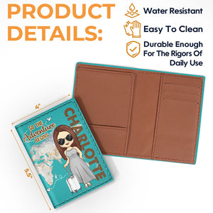 Étui de passeport personnalisé - Étui à passeport pour les amoureux du voyage - Étui à passeport en cuir PU pour femme - Cadeaux de voyage pour femme - Cadeaux pour amies - Portefeuille de voyage essentiel