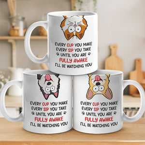 Jusqu'à ce que vous soyez complètement réveillé - Tasse personnalisée pour chien et chat - Cadeau pour propriétaires d'animaux et amoureux des animaux