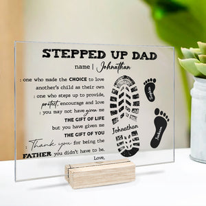Protéger, encourager et aimer - Plaque acrylique personnalisée pour la famille - Cadeau de fête des pères, d'anniversaire pour papa