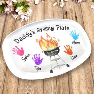 Assiette à grillades pour papa - Plateau personnalisé pour la famille - Cadeau pour la fête des pères et l'anniversaire de papa