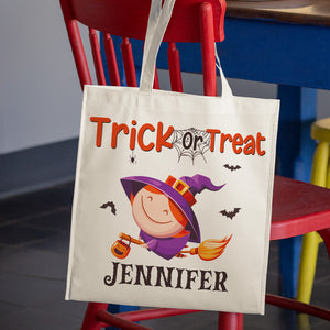 Candy Monster - Family Personalized Custom Tote Bag - Halloween Gift For Kid
