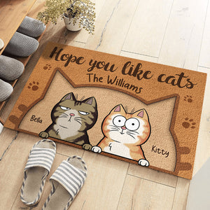 Gardez votre calme et aimez les chats ! Tapis décoratif personnalisé pour chat ! Cadeau pour les propriétaires et les amoureux des animaux.