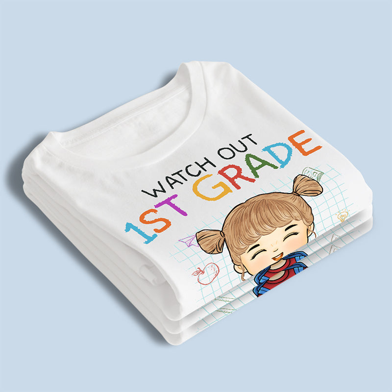 Attention, maternelle, j'arrive ! T-shirt enfant personnalisé ! Cadeau pour enfant, cadeau de rentrée scolaire