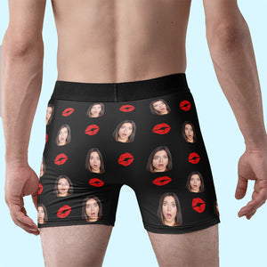 Photo personnalisée « Tu es à moi, chérie » - Boxer personnalisé amusant, boxer pour homme - Cadeau d'anniversaire pour petit ami, mari, anniversaire