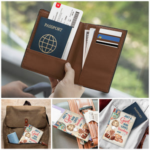 Juste une fille qui aime voyager - Étui de passeport personnalisé, porte-passeport - Cadeau pour meilleure amie