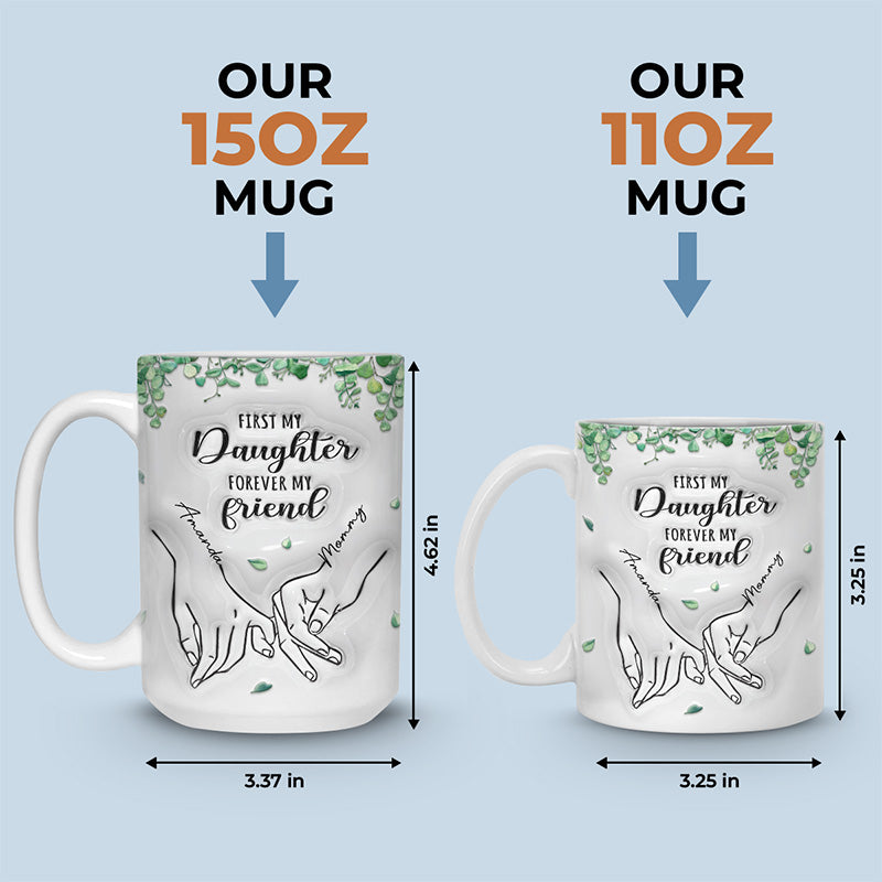 Le bonheur, c'est voir sa mère sourire - Mug personnalisé 3D à effet gonflé - Cadeau pour maman et fille