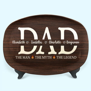 Dad The Man The Grill The Legend - Family Personalized Custom Platter - Father's Day, Birthday Gift For Dad