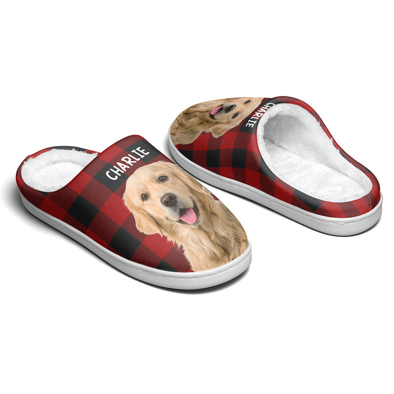Chaussons personnalisés pour chiens et chats : « Le bonheur est un chiot bien au chaud » – Chaussons moelleux personnalisés pour chiens et chats – Cadeau pour propriétaires et amoureux des animaux