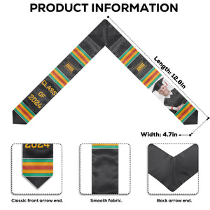 Graduation Time For 2024 - Personalized Custom Graduation Stole - Upload Image, Graduation Gift