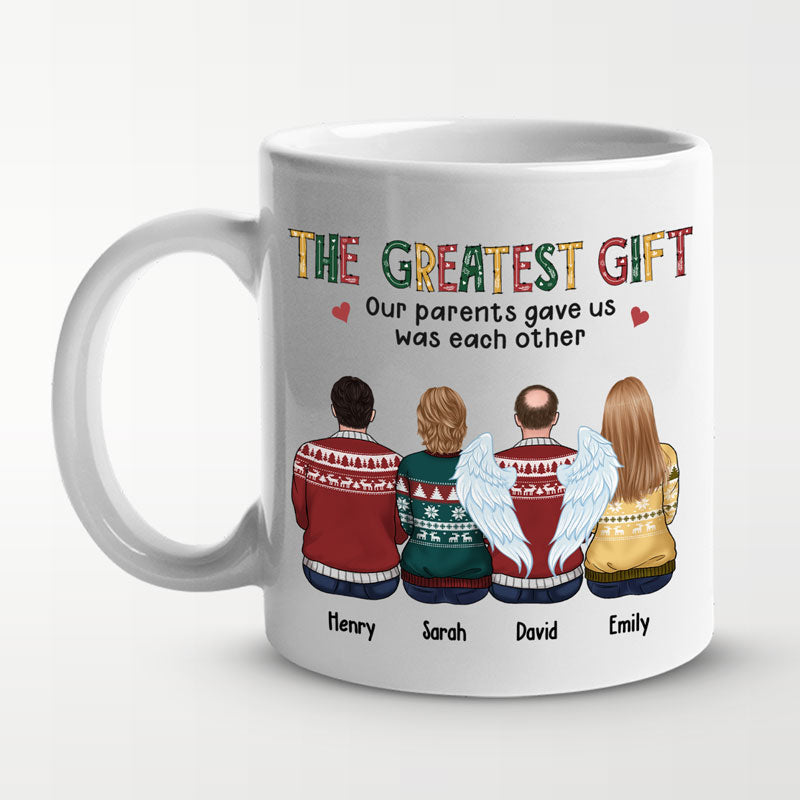 Le plus beau cadeau que nos parents nous ont offert, c'était l'un à l'autre - Tasse personnalisée familiale - Cadeau de Noël pour frères et sœurs