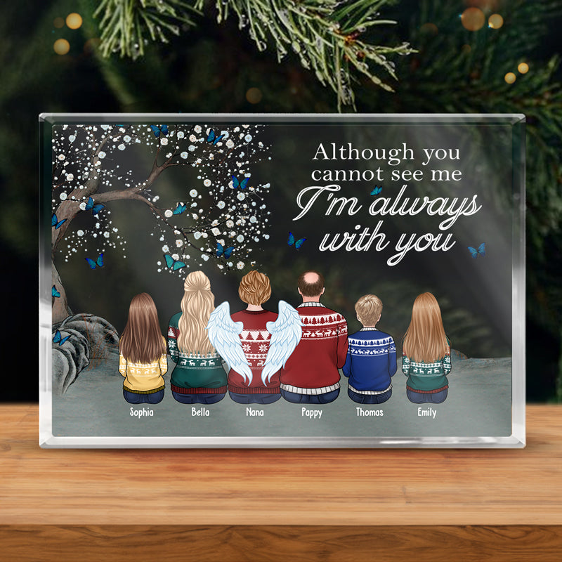 Nous sommes toujours avec vous - Plaque commémorative rectangulaire en acrylique personnalisée - Cadeau de Noël, cadeau de condoléances pour les membres de la famille