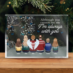 Nous sommes toujours avec vous - Plaque commémorative rectangulaire en acrylique personnalisée - Cadeau de Noël, cadeau de condoléances pour les membres de la famille