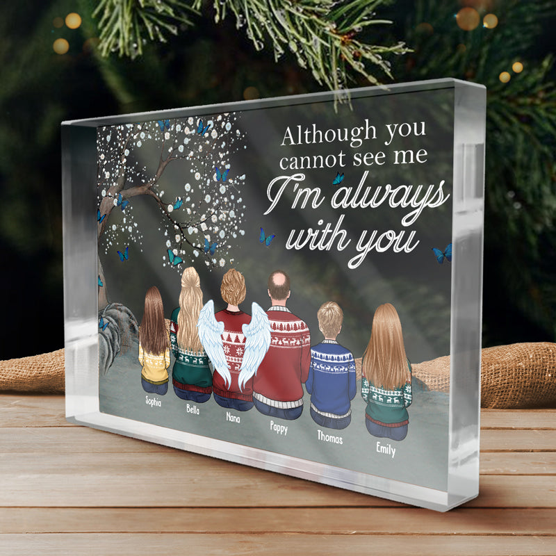 Nous sommes toujours avec vous - Plaque commémorative rectangulaire en acrylique personnalisée - Cadeau de Noël, cadeau de condoléances pour les membres de la famille