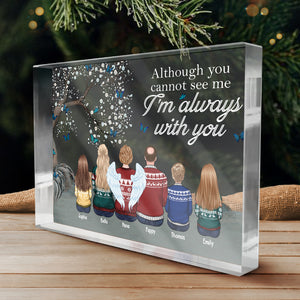 Nous sommes toujours avec vous - Plaque commémorative rectangulaire en acrylique personnalisée - Cadeau de Noël, cadeau de condoléances pour les membres de la famille